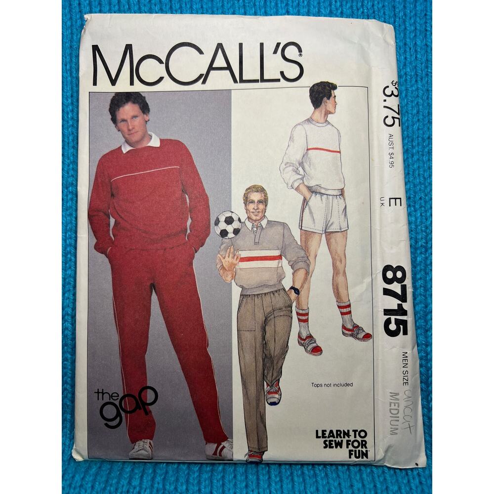 McCalls 8715 Sewing pattern Mens pants or shorts size Medium